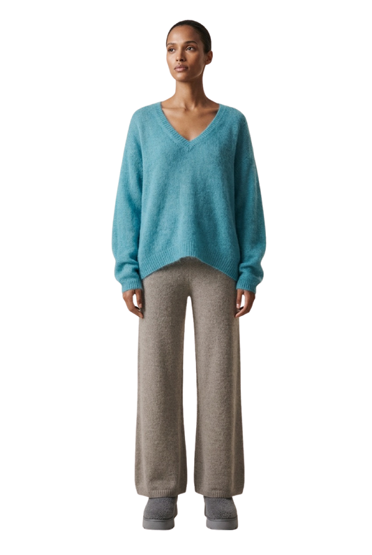 Silja V Neck Knit Turquoise