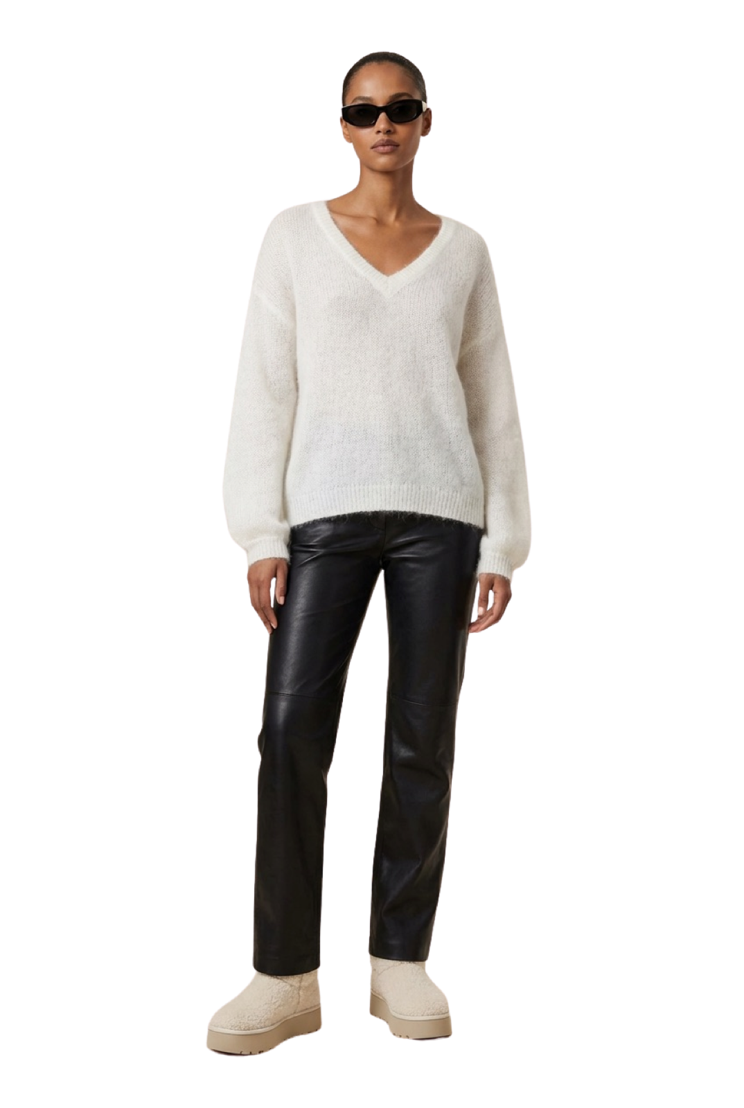 Silja V Neck Knit White