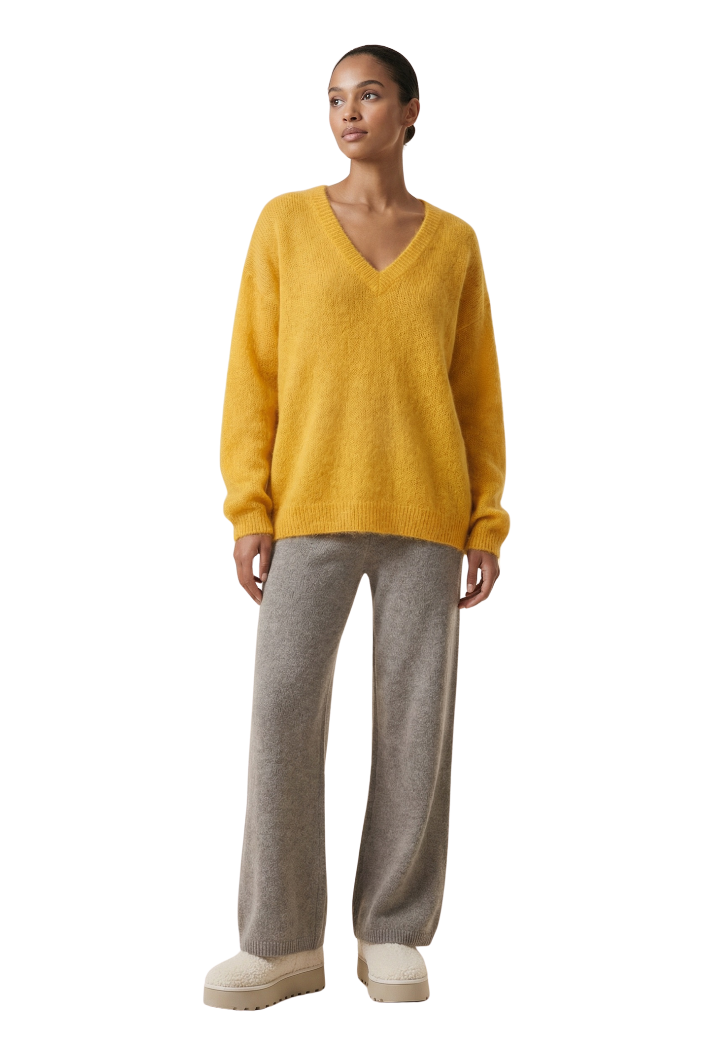 Silja V Neck Knit Yellow