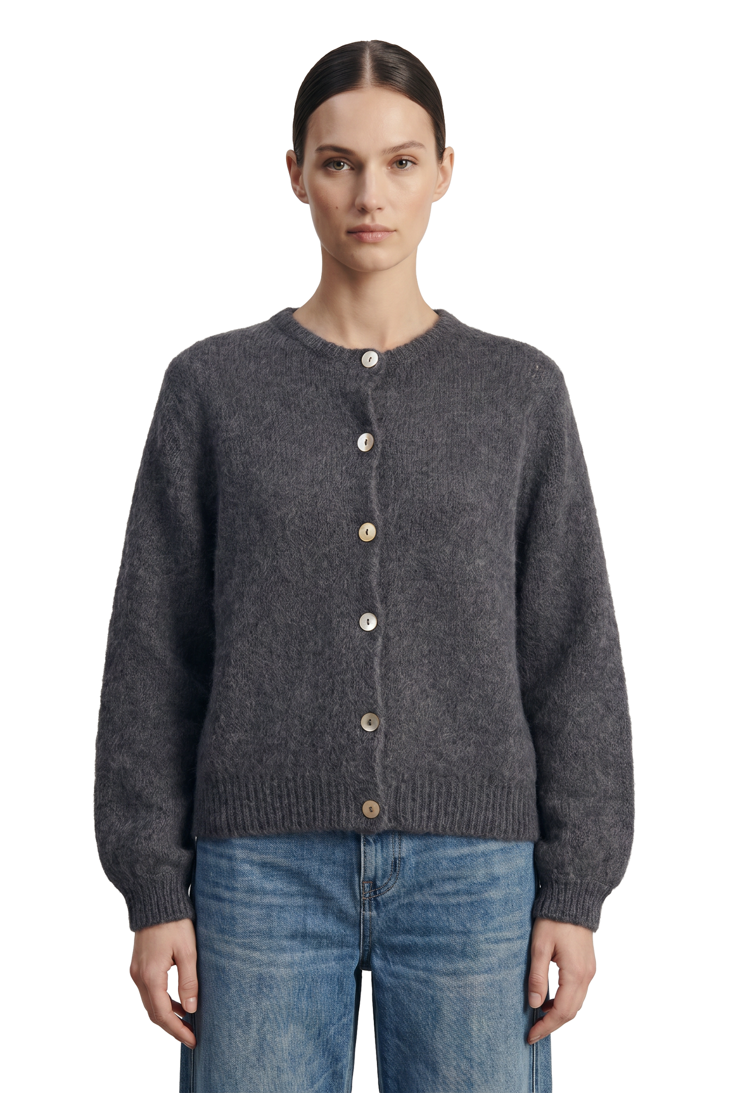 Susan Alpaca Cardigan Anthracite Grey