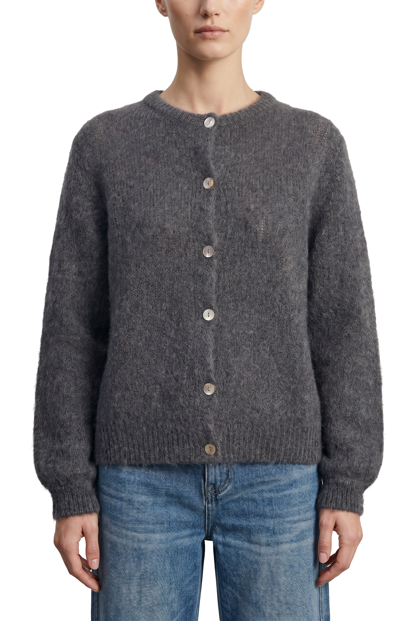 Susan Alpaca Cardigan Anthracite Grey