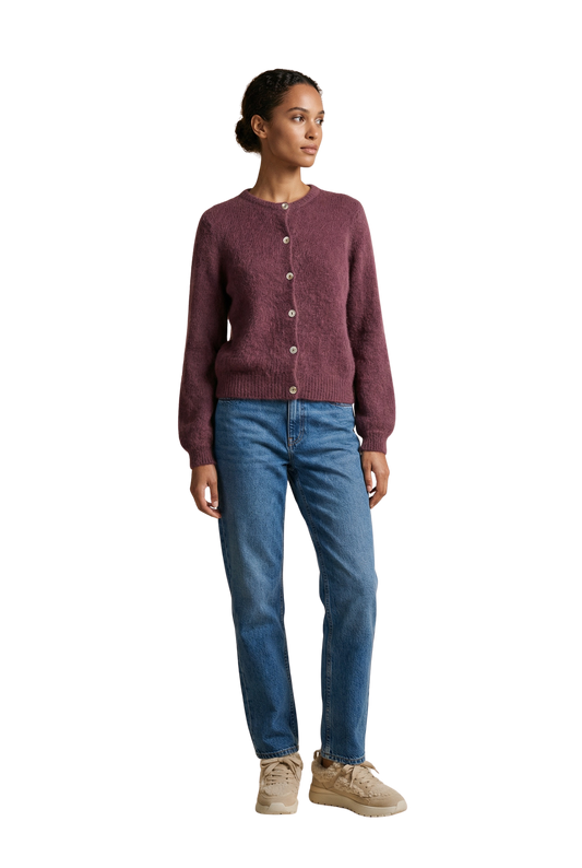 Susan Alpaca Cardigan Bordeaux