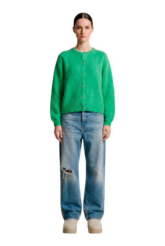 Susan Alpaca Cardigan Bright Green