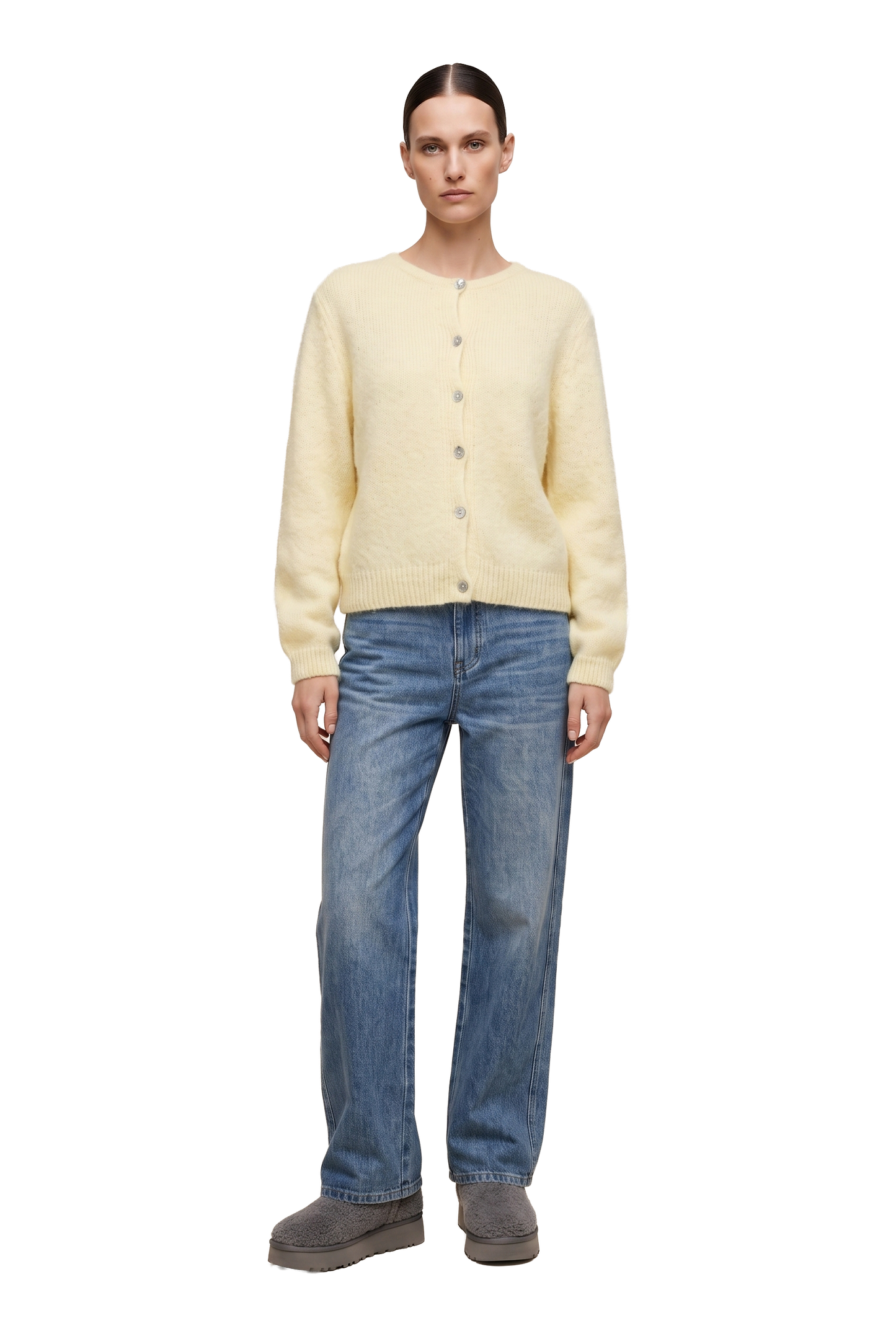 Susan Alpaca Cardigan Light Yellow