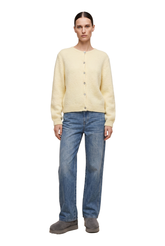 Susan Alpaca Cardigan Light Yellow
