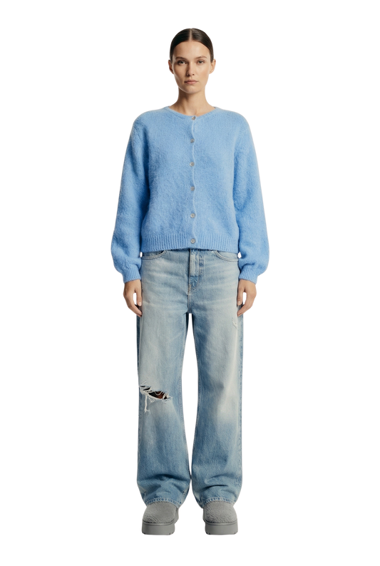 Susan Alpaca Cardigan Sky Blue