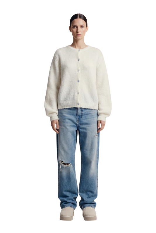 Susan Alpaca Cardigan White