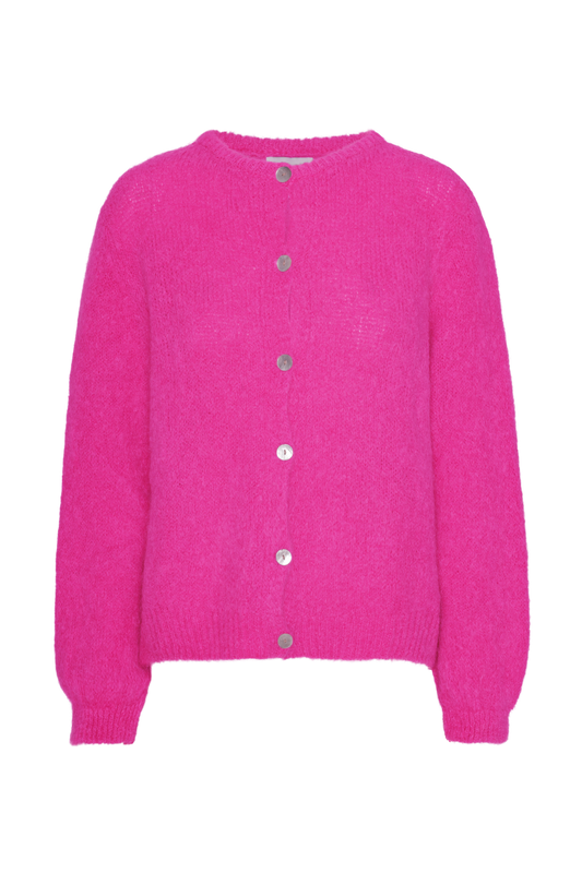 Susan Alpaca Cardigan Neon Pink