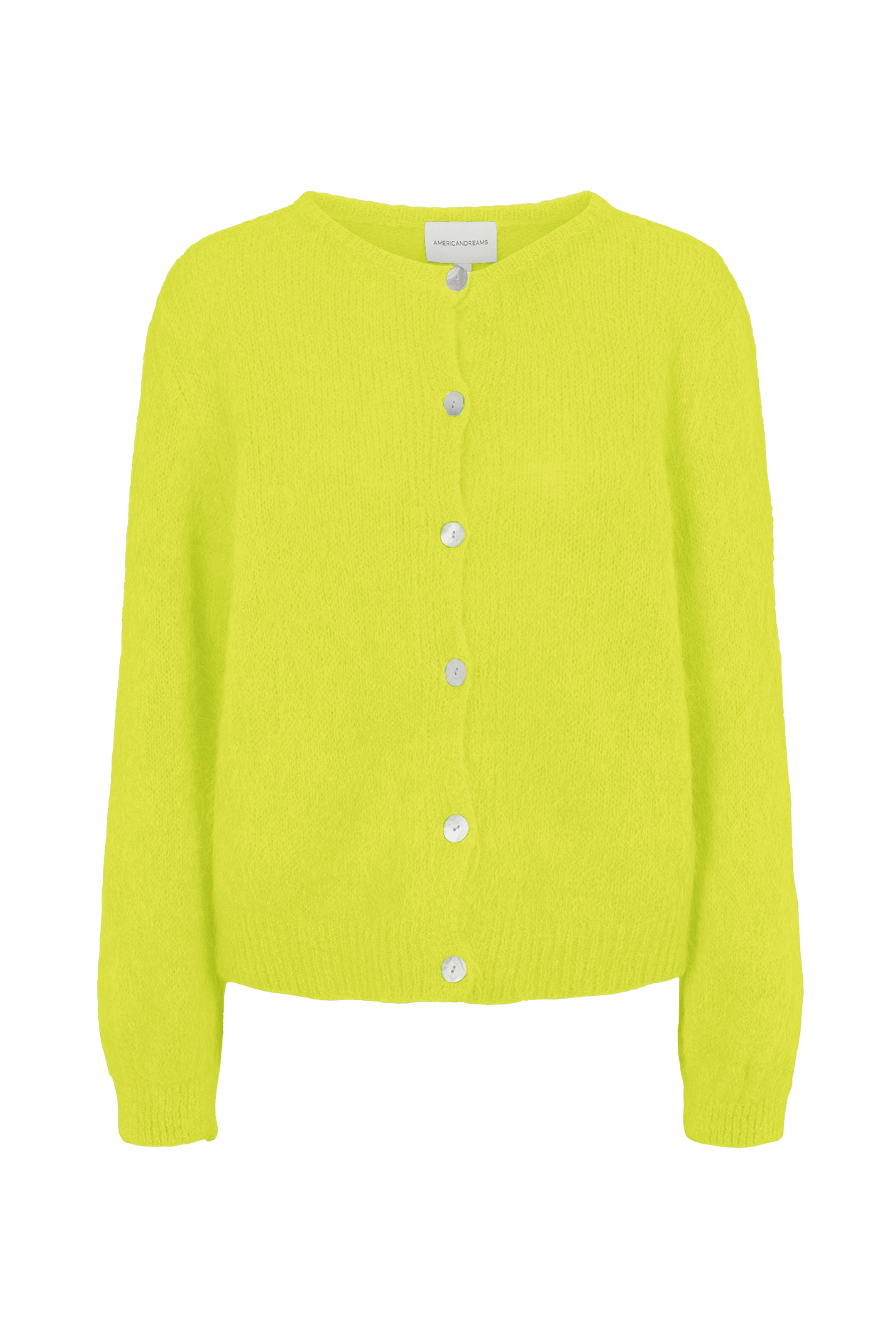 Susan Alpaca Cardigan Neon Yellow
