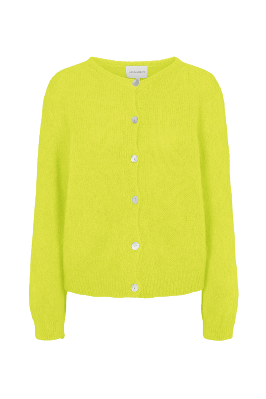Susan Alpaca Cardigan Neon Yellow