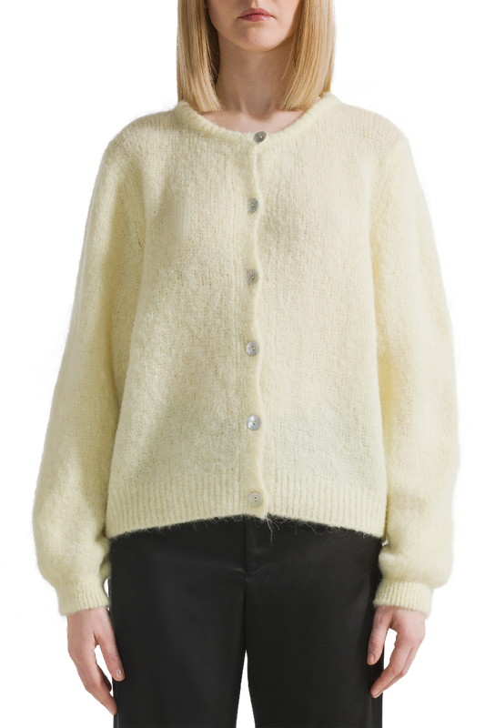 Susan Alpaca Cardigan Light Yellow