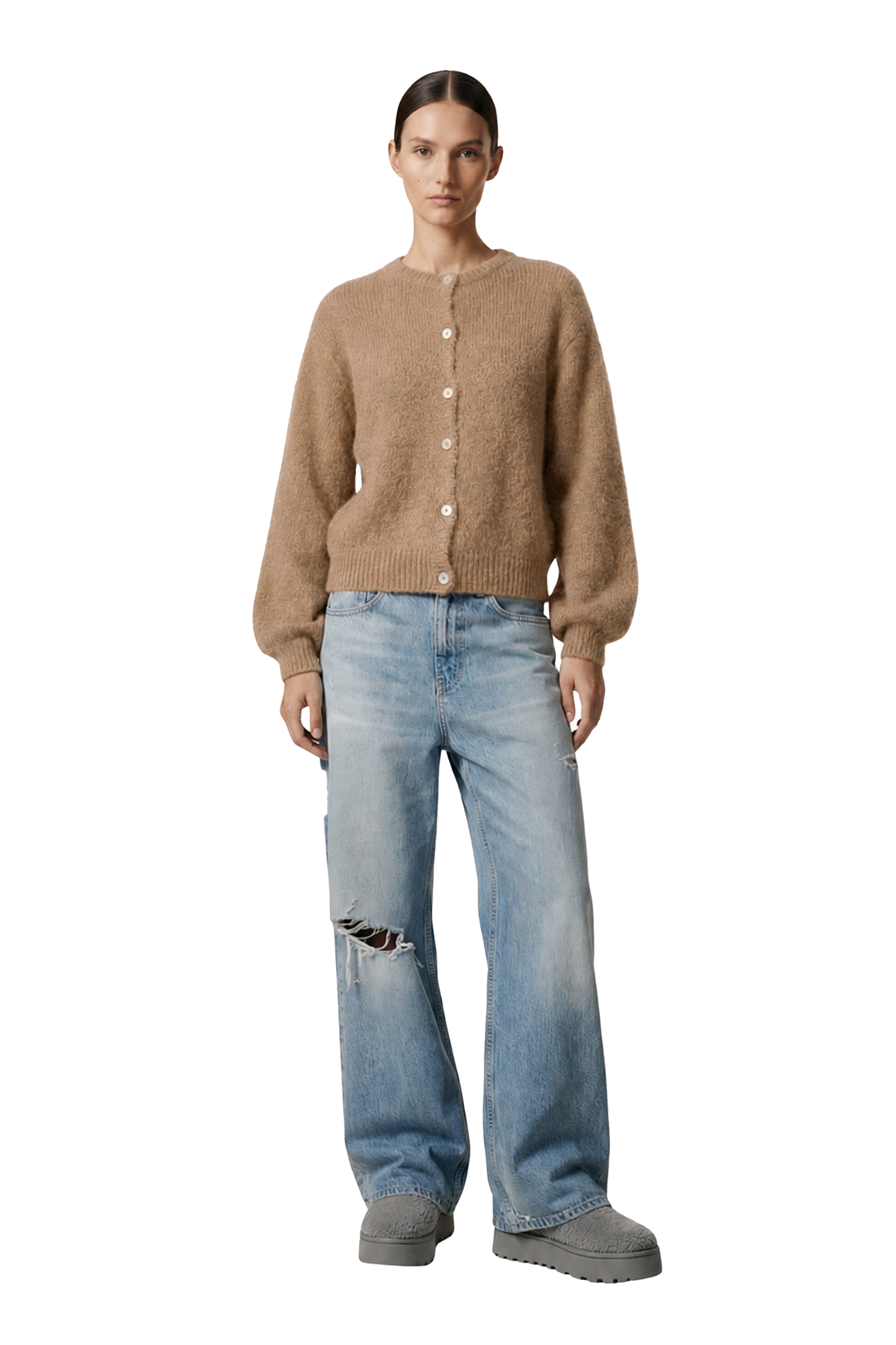 Susan Alpaca Cardigan Medium Brown
