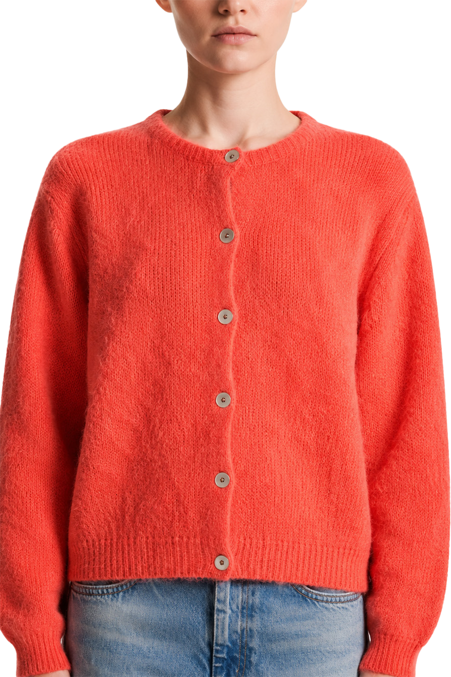 Susan Alpaca Cardigan Coral Red