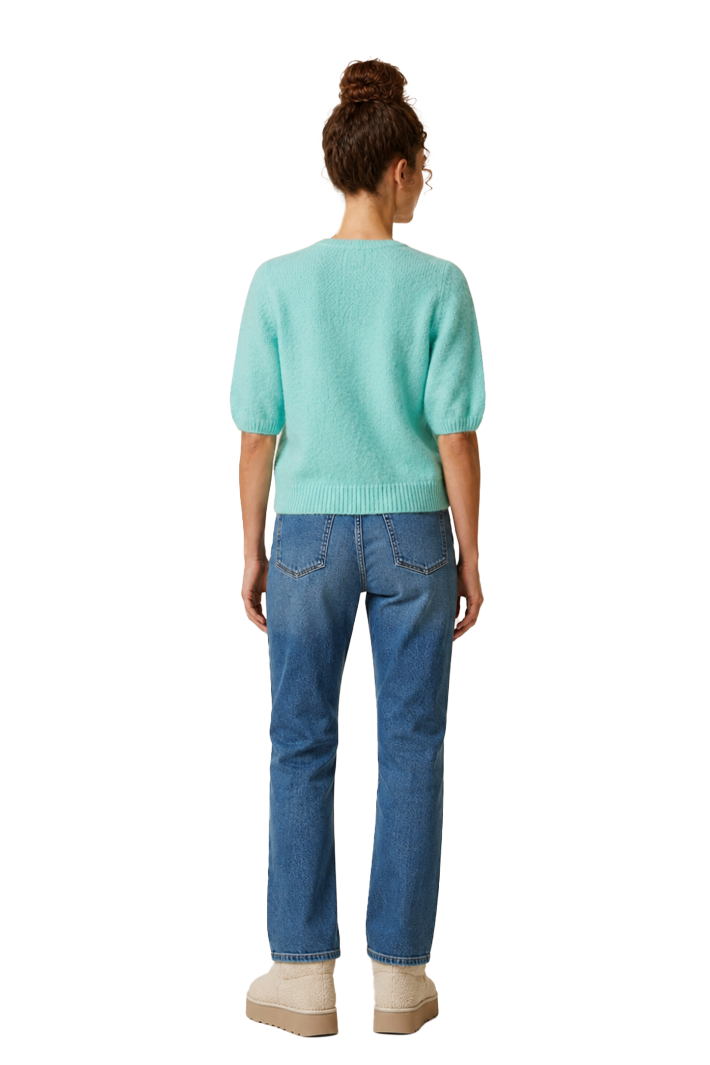 Susan Short Sleeve Cardigan Seafoam Green