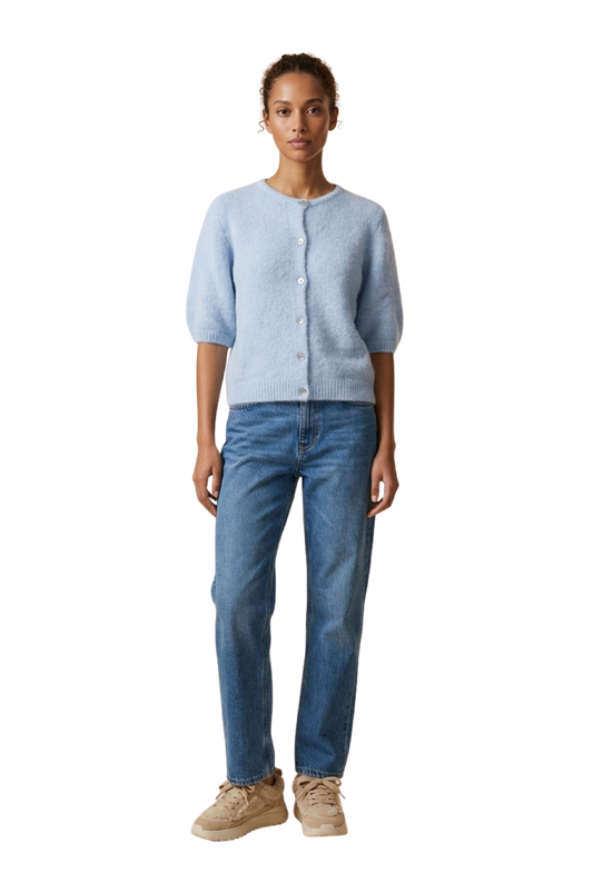 Susan Short Sleeve Cardigan Light Blue