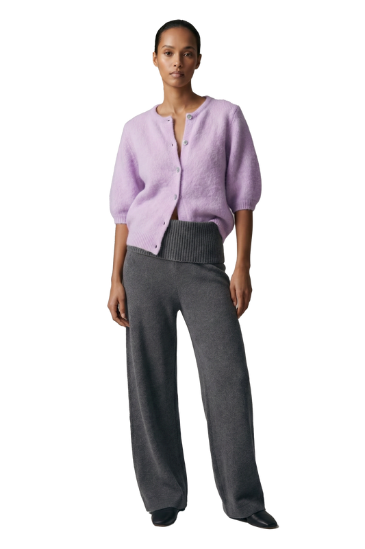 Susan Short Sleeve Cardigan Light Lilac
