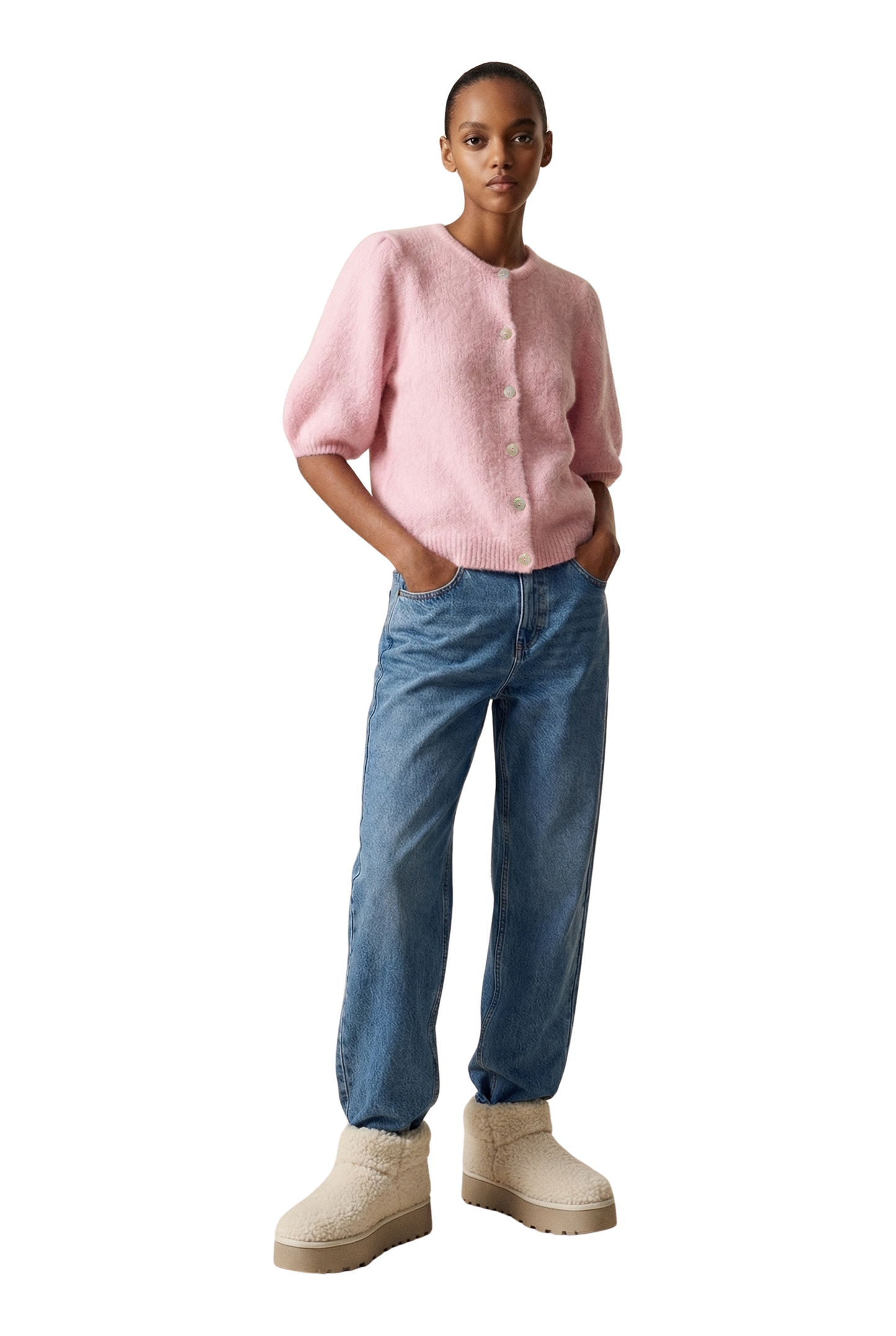 Susan Short Sleeve Cardigan Soft Berry