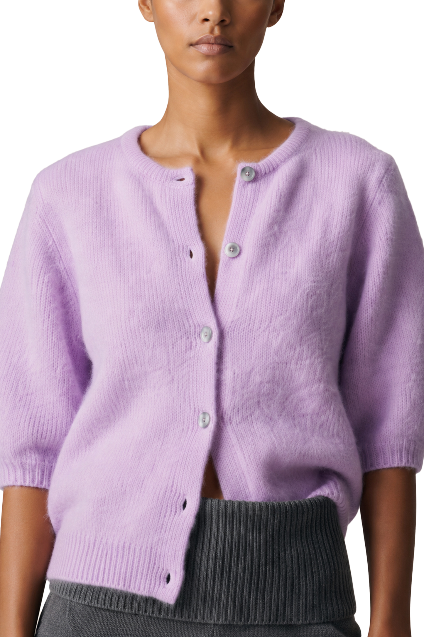 Susan Short Sleeve Cardigan Light Lilac