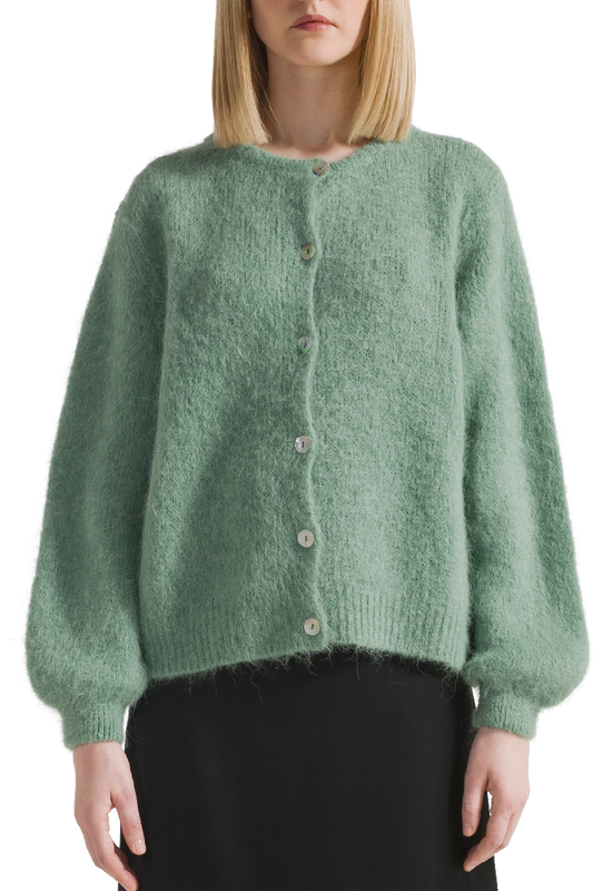 Susan Alpaca Cardigan Dusty Green