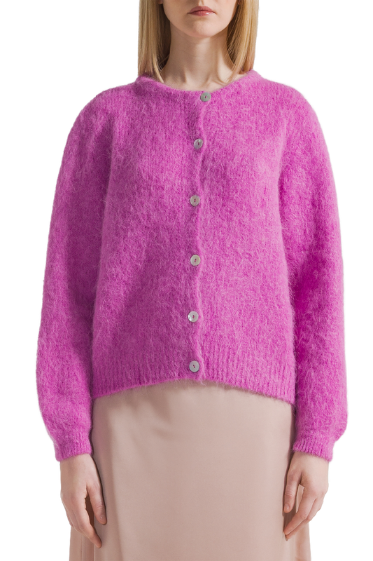 Susan Alpaca Cardigan Pearly Purple