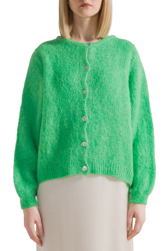 Susan Alpaca Cardigan Bright Green