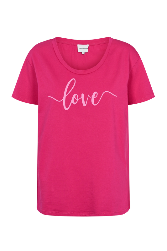 T-shirt Pink Love Cotton Tee W/Light Pink Letters