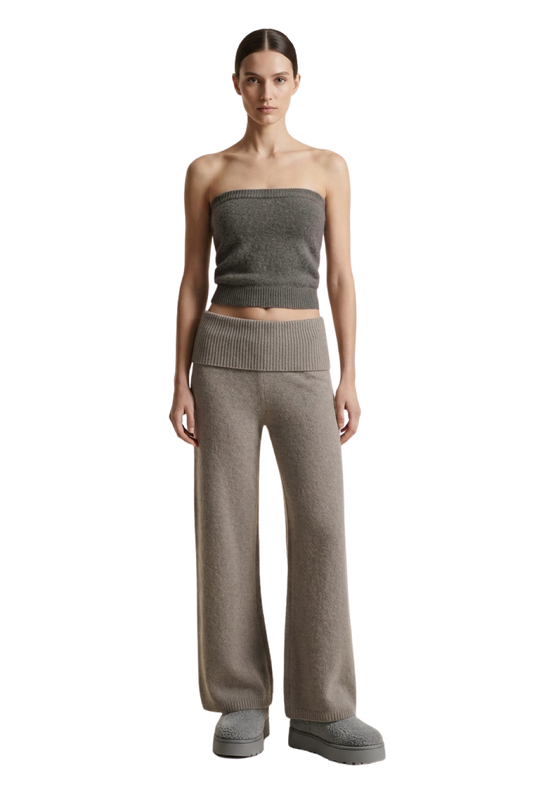 Tessi Bandeau Alpaca Top Dark Taupe