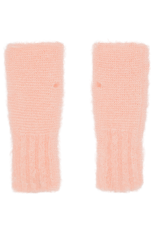 Tilly Fingerless Knit Gloves Peach - Sample