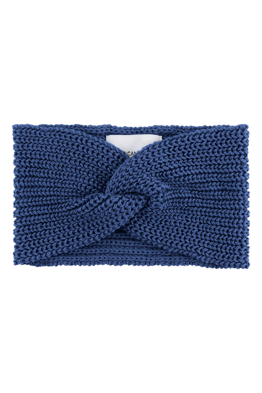 Tori Cotton Twisted Headband Navy Blue