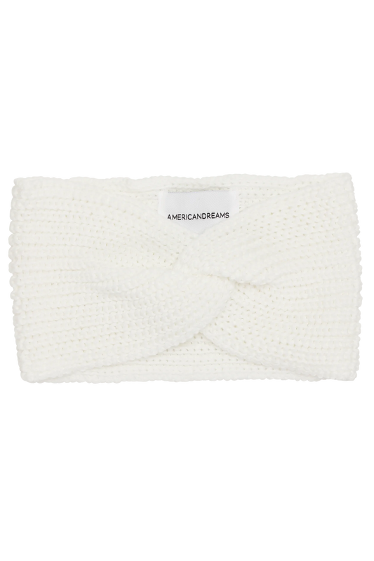 Tori Cotton Twisted Headband White