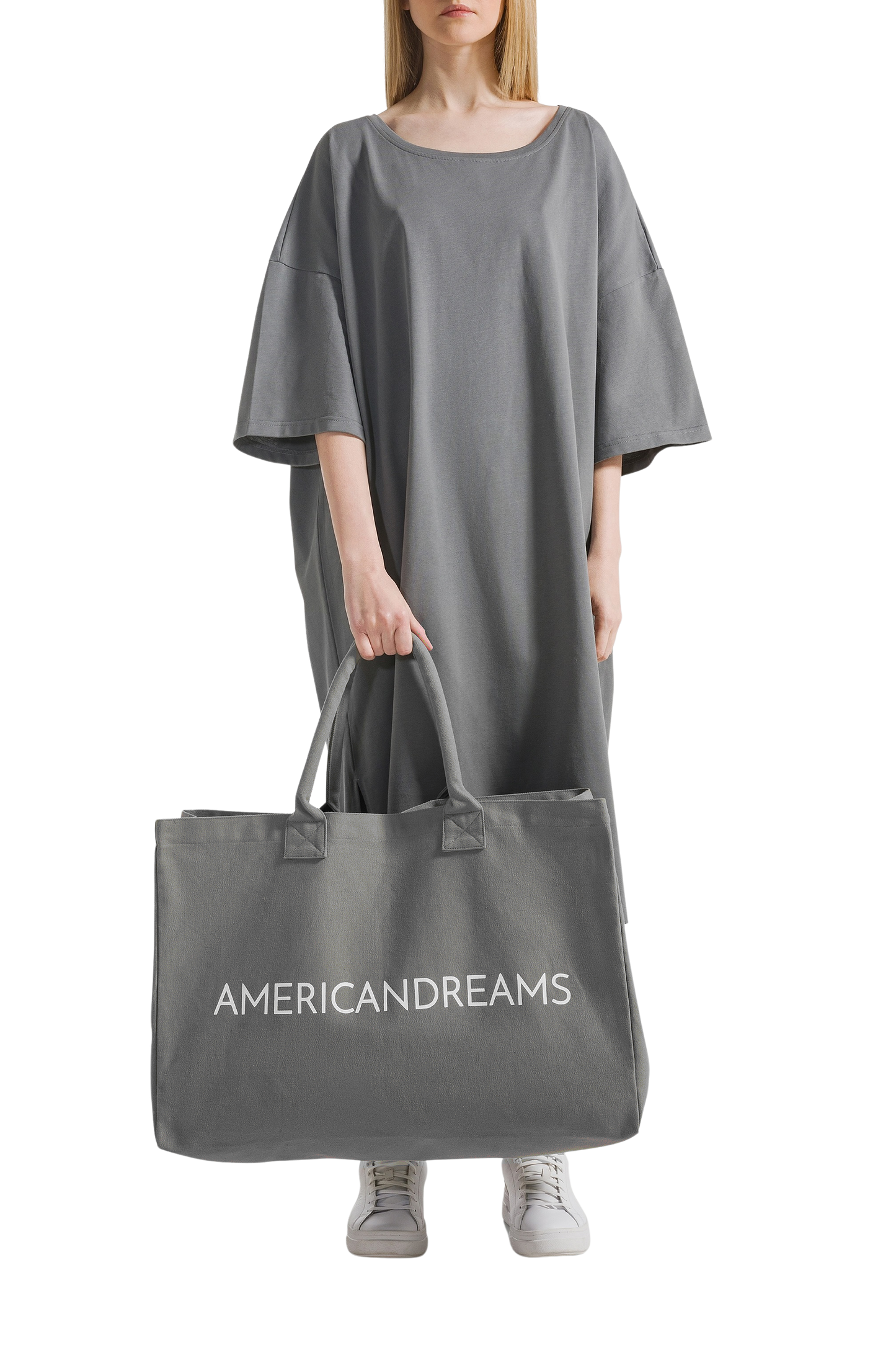 Signature Canvas Tote Dark Grey / White Logo