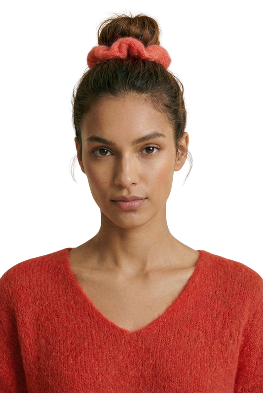 Tullah Knit Scrunchie Coral Red