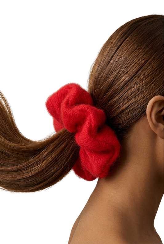 Tullah Knit Scrunchie Lipstick Red