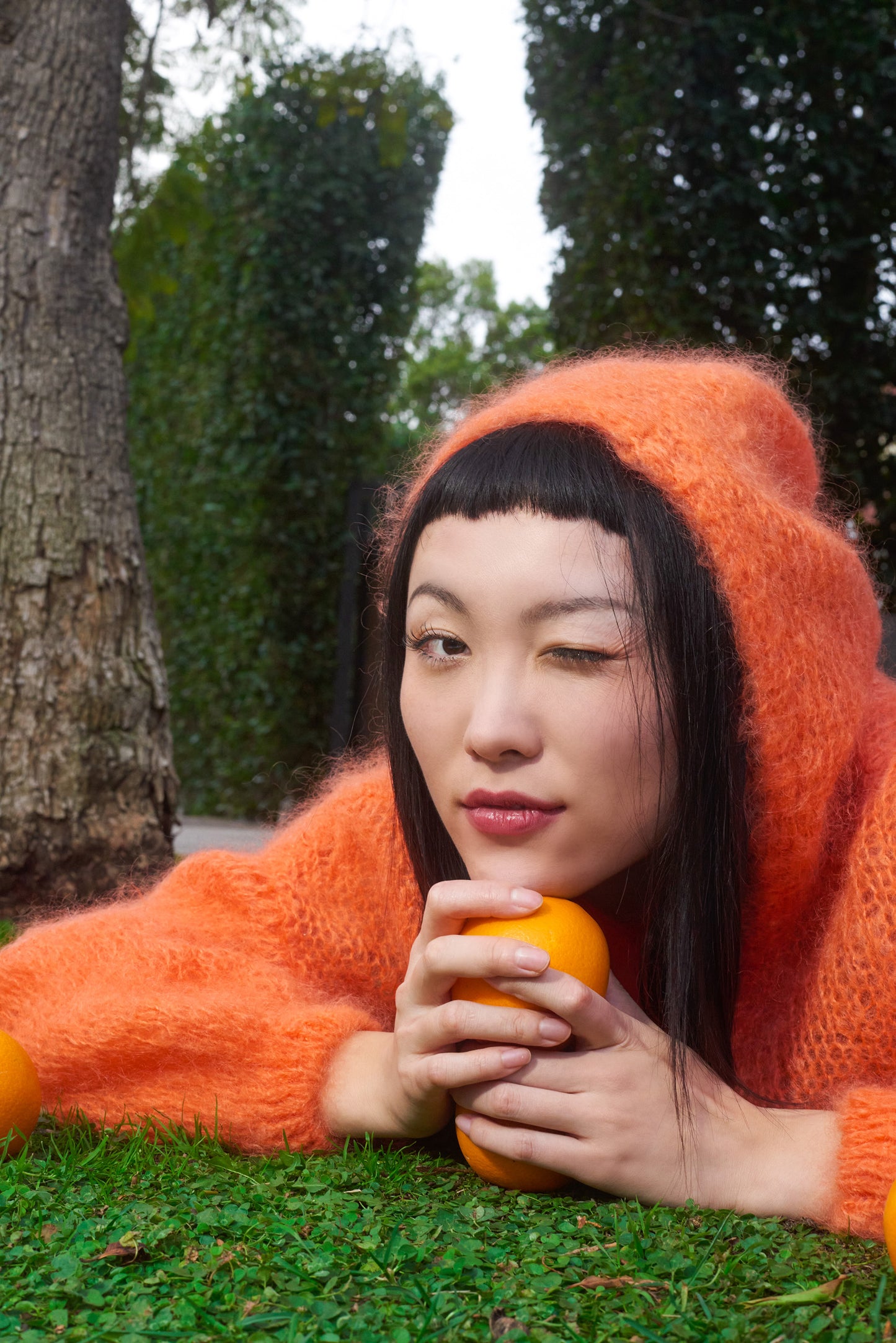 Antonella Mohair Hoodie Orange