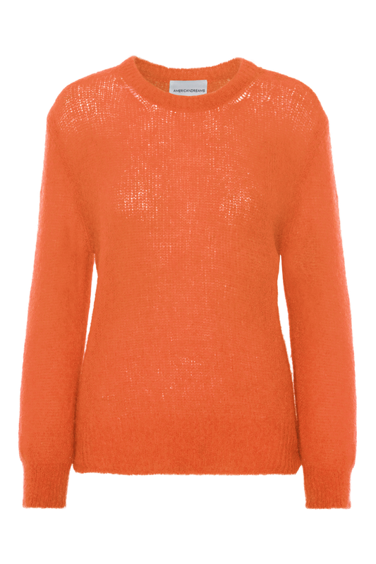 Ulla O Neck Knit Pullover Burnt Orange