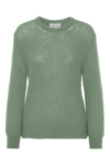 Ulla O Neck Knit Pullover Dusty Green