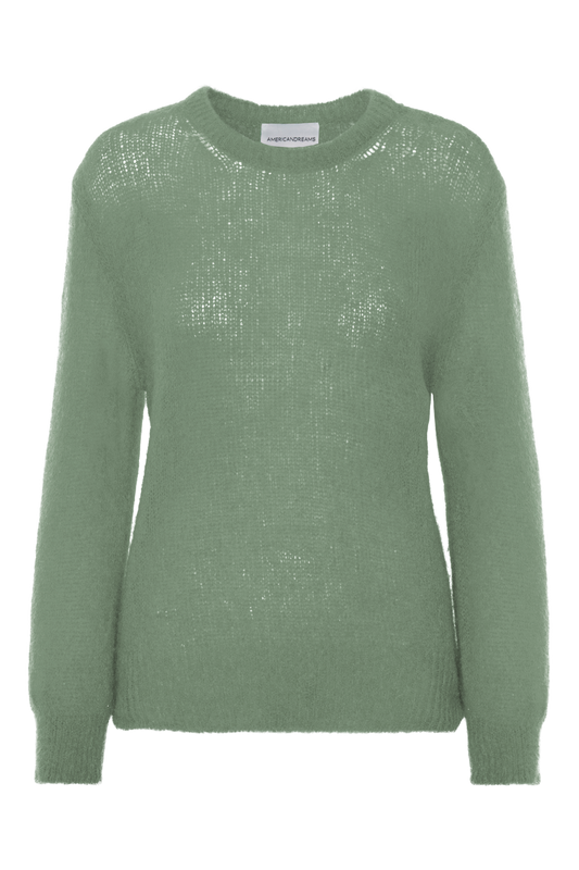 Ulla O Neck Knit Pullover Dusty Green