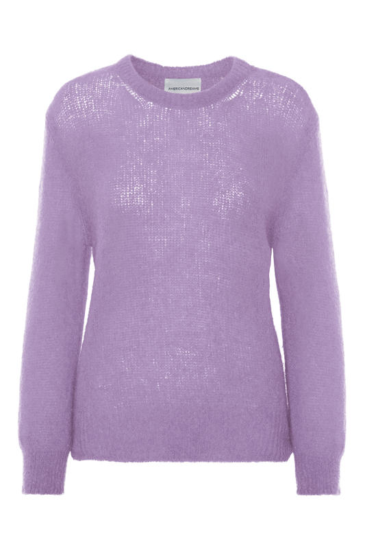 Ulla O Neck Knit Pullover Lilac