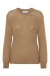 Ulla O Neck Knit Pullover Medium Brown