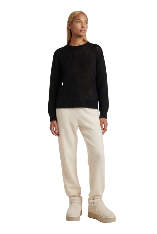 Ulla O Neck Knit Pullover Black