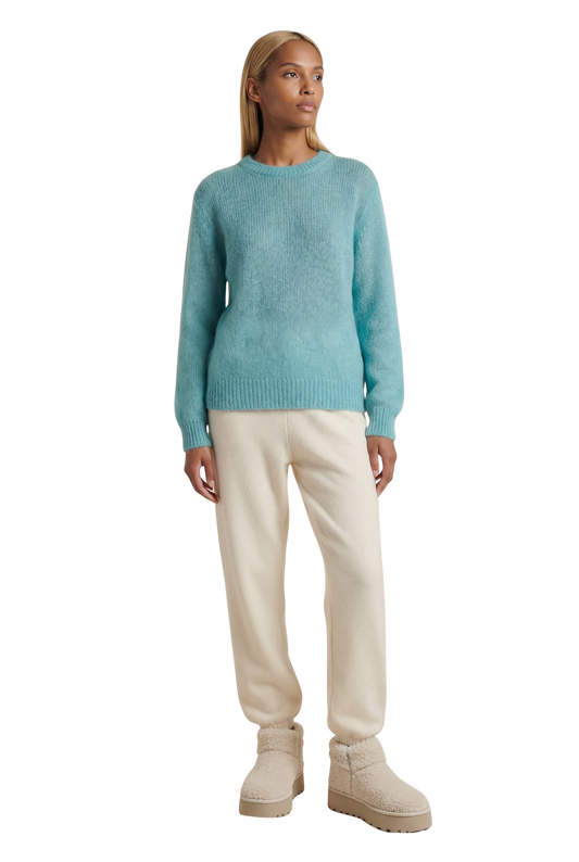 Ulla O Neck Knit Pullover Turquoise