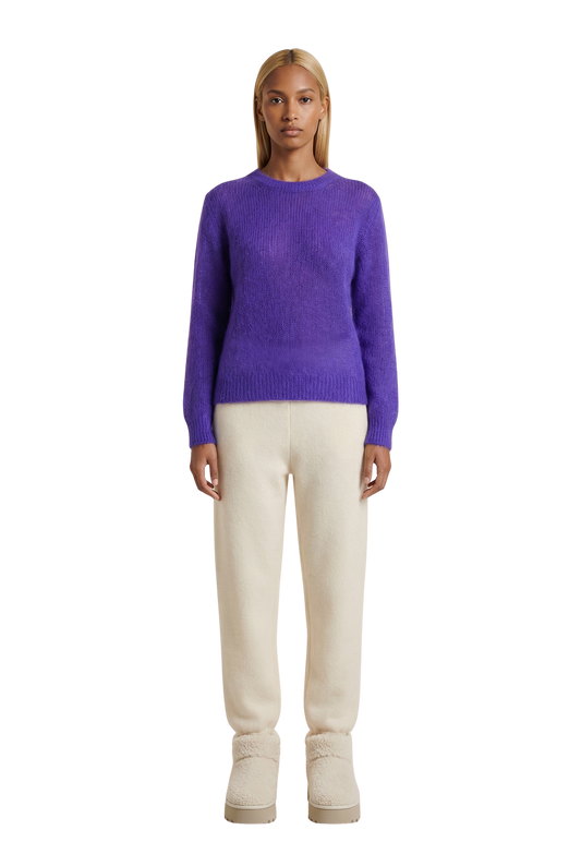 Ulla O Neck Knit Pullover Violet