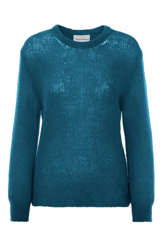 Mari Oversized Knit Pullover Aqua Blue