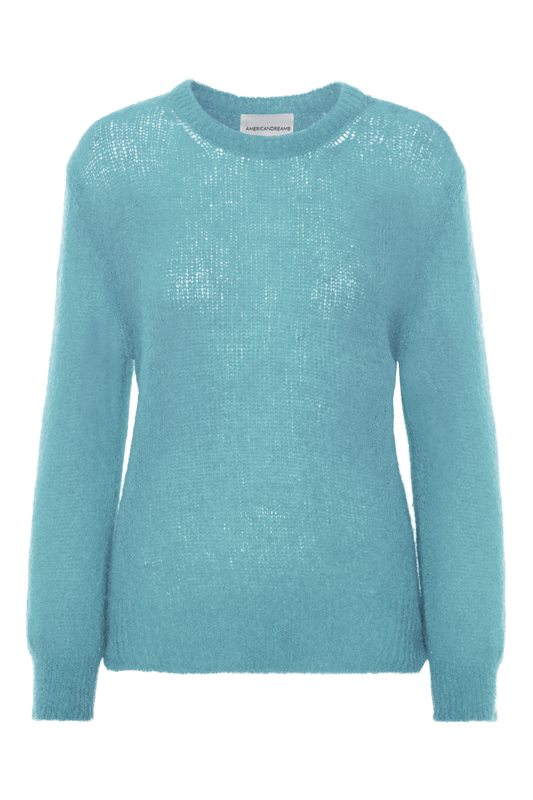 Ulla O Neck Knit Pullover Turquoise