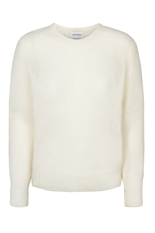 Ulla O Neck Knit Pullover White
