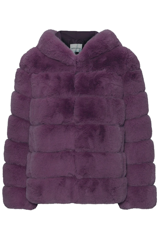 Blake Faux Fur Jacket Short Purple - Sample