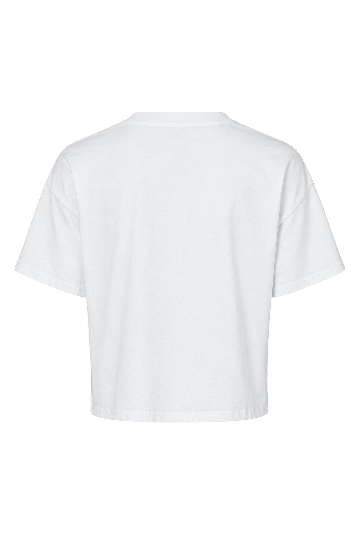 T-Shirt Cropped White Peace Cotton Tee W/ Green Letters