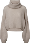 Andrea Rollneck Cropped Alpaca Pullover Light Taupe
