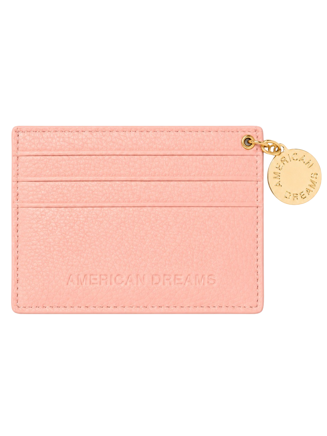 Signature Card Holder Leather with Charm Light Pink