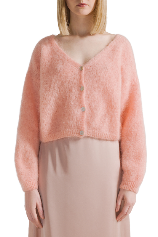 Cornelia Cropped Cardigan Peach